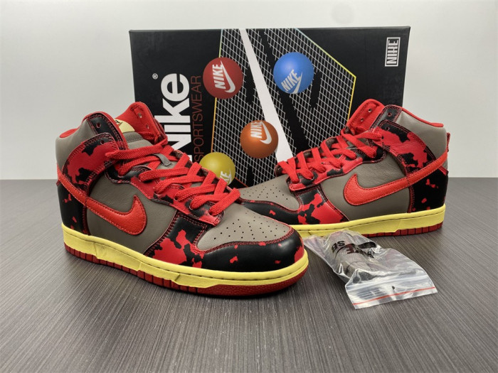 Nike Dunk High 1985 Red Acid Wash - DD9404-600