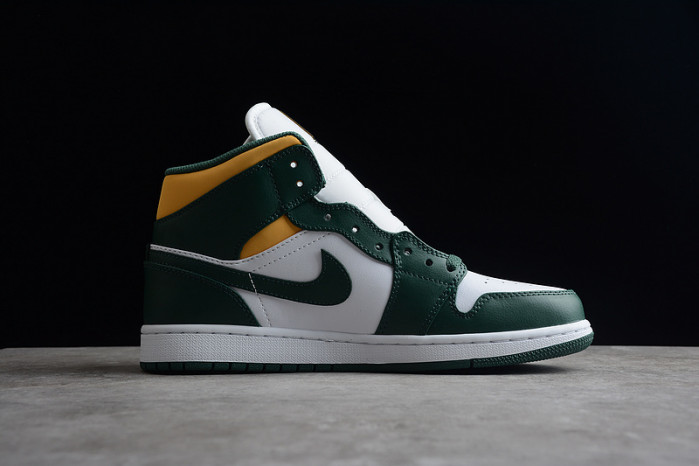 Air Jordan 1 Mid Green Yellow 554724-371