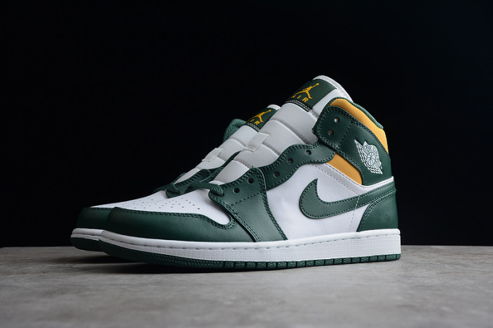 Air Jordan 1 Mid Green Yellow 554724-371