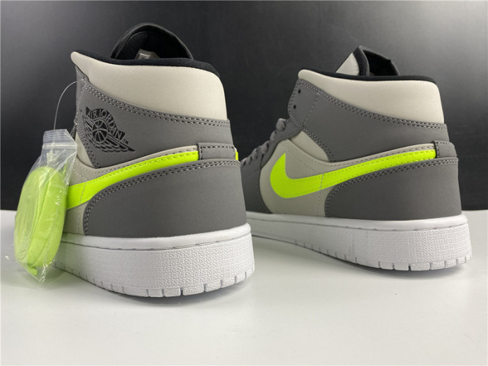 Air Jordan 1 Mid Grey Volt 554724-072