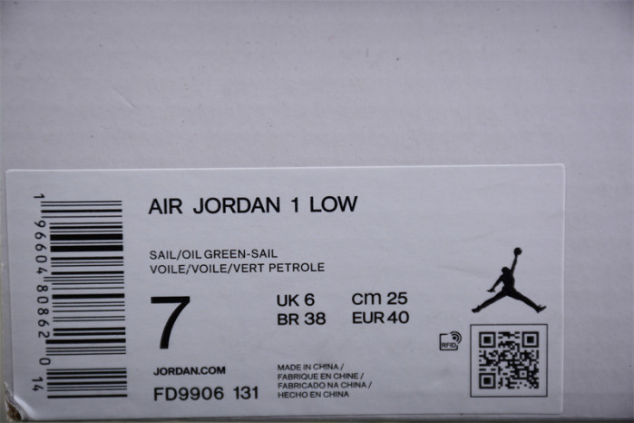 Jordan 1 Low Sail White Oil Green  - FD9906-131