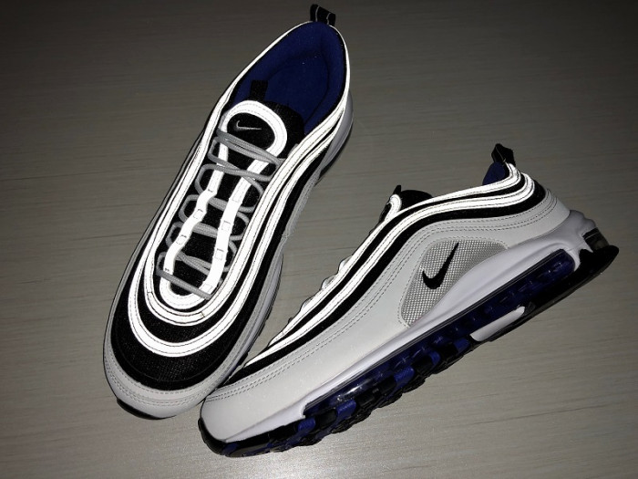 NIKE mens Air Max 97 White/Black-Persin Violet 921522-102
